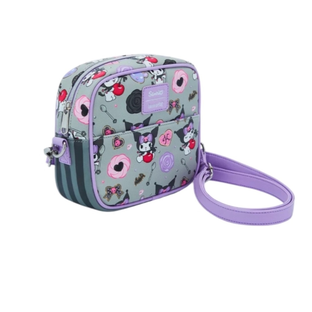 Kuromi Loungefly Crossbody Bag in Purple and Gray, very cute! Sanrio